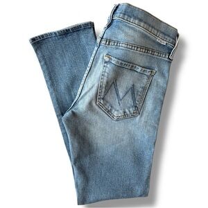 Mother The Ditcher Crop Jeans High Rise Straight Ankle Size 24 Truth Or Dare